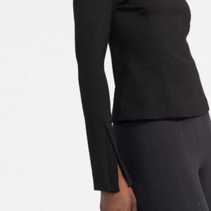 New Industry Republic Clothing Ribbed Black Long Sleeve Spit Cuff Top.